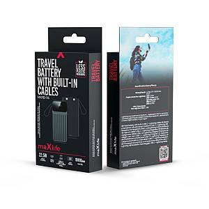 Φορτιστής Ανάγκης Maxlife MXPB-06 PD 22.5W 10000 mAh με Καλώδια USB C & Lightning Μαύρο