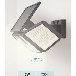 Ηλιακό Φωτιστικό Εξ. Χώρου LED GSC Marlo Bulkhead 7W 700lm με Αισθητήρα Κίνησης & Νυκτός Μαύρο