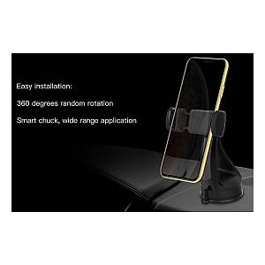 Universal Βάση Στήριξης Ταμπλό & Παρμπρίζ Αυτοκινήτου Devia ES014 για Smartphones 3.5-6.5 Μαύρο