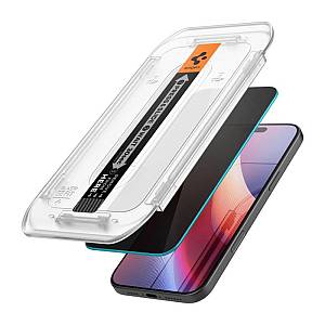 Tempered Glass Full Face Spigen Glas.tR EZ-FIT Privacy Apple iPhone 16 Pro/ 17/ 17 Pro (2 τεμ.)