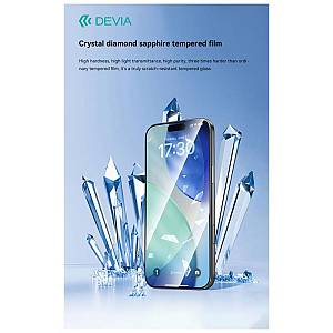 Tempered Glass Crystal Diamond Hardness Devia Apple iPhone Air με Βοηθητικό Εργαλείο Van Μαύρο (1 τεμ.)