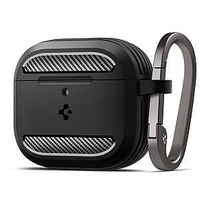 Θήκη Σιλικόνης Spigen Rugged Armor Apple AirPods 4 με Γάντζο Μαύρο