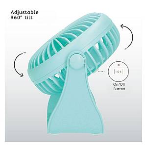 Επιτραπέζιος Ανεμιστήρας Niaros Alua USB 3W Mini Τιρκουάζ