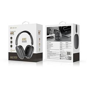 Ασύρματα Ακουστικά Κεφαλής Devia EM035 ANC EarBass Pro2 Ασημί