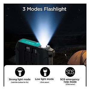 Φορτιστής Ανάγκης Joyroom JR-L017 PD 22.5W 10000mAh με Φακό & Καλώδια USB C & Lightning Μαύρο