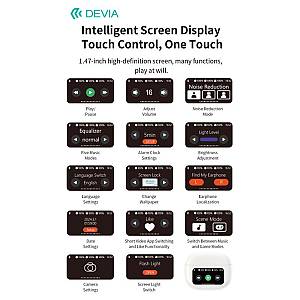 True Wireless Ακουστικά Bluetooth Devia EM405 ANC Pro3 με Οθόνη Λευκό