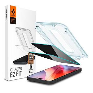 Tempered Glass Full Face Spigen Glas.tR EZ-FIT Privacy Apple iPhone 16 Pro/ 17/ 17 Pro (2 τεμ.)
