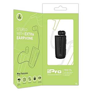 Στερεοφωνικό Ακουστικό Bluetooth iPro RH219s Retractable με Δόνηση Μαύρο