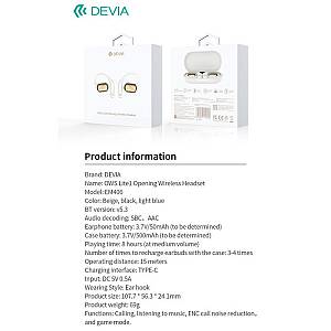 True Wireless Ακουστικά Bluetooth Devia EM406 OWS Lite1 Μπεζ