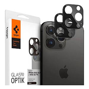 Tempered Glass Full Face Spigen Glas.tR Optik για Τζαμάκι Κάμερας Apple iPhone 14 Pro/ 14 Pro Max/ 15 Pro/ 15 Pro Max/ 16 Pro/ 16 Pro Max/ 17 Pro/ 17 Pro Max Μαύρο (2 τεμ.)
