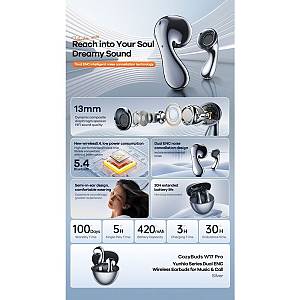 Ακουστικά Bluetooth Remax Yunhia Series CozyBuds W17 Pro Γκρι