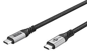 GOOBAY καλώδιο USB-C 74776, USB4, 240W, 80Gbps, 16K/60Hz, 1.5m, μαύρο 74776