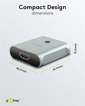 GOOBAY HDMI switch 77791, 2 σε 1, 8K/60Hz, γκρι 77791
