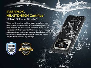 ULEFONE smartphone Armor 25T Pro, 6.78, 8/256GB, 5G, 6500mAh, IP68/IP69K/MIL-STD-810H, μαύρο ARMOR25TPRO8-BK