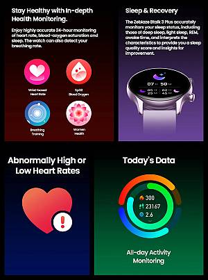 ZEBLAZE smartwatch Btalk 3 Plus, heart rate, 1.39 IPS, χρυσό BTALK3PLUS-GD