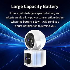 VSTARCAM smart κάμερα CB90DR, 2MP, dual lens, WiFi, PTZ, SD, 5200mAh backup battery CB90DR