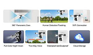 VSTARCAM smart κάμερα CS621FR, four-lens, 2MP, WiFi, SD, PTZ, IP66 CS621FR