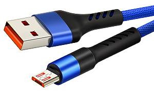 CABLETIME καλώδιο micro USB σε USB CT-C165-P05, 2.4A, 480Mbps, 1m, μπλε CT-C165-P05-BL1