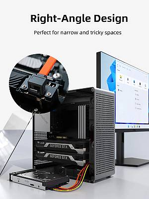 CABLETIME καλώδιο SATA III CT-SATA3R, γωνιακό, 6Gbps, 0.50m, πορτοκαλί CT-SATA3R-B0.5