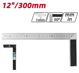 DELI μεταλλικός γωνιακός χάρακας DL302300, 300mm DL302300