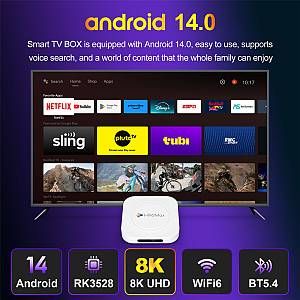 H96 MAX TV Box M1 Plus, 8K, 4/32GB, WiFi 6, Bluetooth, Android 14 H96MAX-M1PLUS-432