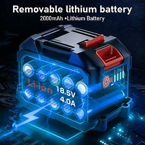 KINZIR ηλεκτρικό air duster AD61, 800W, 2000mAh, Brushless, μαύρο KNZ-AD61