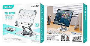 KAKUSIGA μεταλλική βάση για tablet KSC-1742, έως 13, foldable, ασημί KSC-1742
