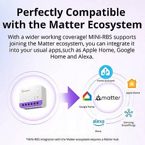 SONOFF smart διακόπτης MINI-RBS για μηχανισμό κουρτινών, WiFi, συμβατός με Matter, λευκός MINI-RBS