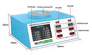 RELIFE σταθμός φόρτισης RL-309AW, 6x USB/2x USB-C/wireless, 100W, λευκός RL-309AW
