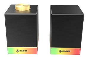 SADES gaming ηχεία Dionsyn με RGB φωτισμό, 2x 5W, Bluetooth & USB-C/USB, μαύρα SA-SP02