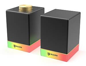 SADES gaming ηχεία Dionsyn με RGB φωτισμό, 2x 5W, Bluetooth & USB-C/USB, μαύρα SA-SP02