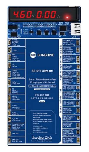 SUNSHINE tester μπαταριών SS-916 Ultra για Apple & Android smartphone, V3.0 SS-916ULTRA