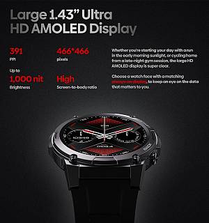 ZEBLAZE smartwatch Vibe 7 Pro, heart rate, 1.43 AMOLED, 3 ATM, ασημί VIBE7PRO-SL