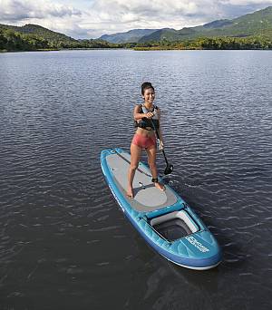 BESTWAY φουσκωτή σανίδα SUP Aqua Drifter View 6532H με διάφανο παράθυρο, 335x91.5x15cm, μπλε 6532H