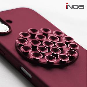 Θήκη Silicon & PC inos Apple iPhone 17 Pro Max με Suction Cup Μπορντώ