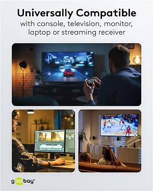 GOOBAY καλώδιο HDMI 2.2 80092, 16K/60Hz, 96 Gbps, 1.5m, μαύρο 80092