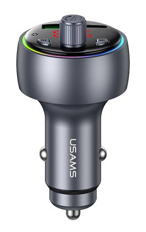 USAMS FM transmitter & φορτιστής CC328, USB/USB-C, 30W, Bluetooth, μαύρο CC328CC01