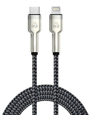POWERTECH καλώδιο Lightning σε USB-C PTR-0200, PD 27W, 480Mbps, 1m, μαύρο/γκρι PTR-0200