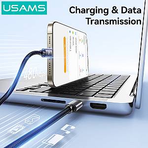 USAMS καλώδιο USB-C SJ769, 60W, 480Mbps, 1m, μαύρο SJ769USB01
