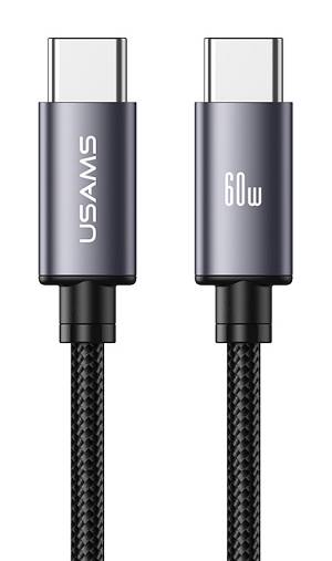 USAMS καλώδιο USB-C SJ769, 60W, 480Mbps, 1m, μαύρο SJ769USB01
