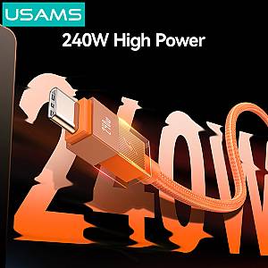 USAMS καλώδιο USB-C SJ775, 240W, 480Mbps, 1.2m, πορτοκαλί SJ775USB02