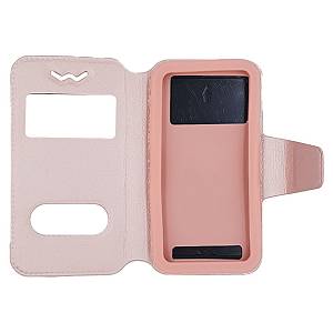 Θήκη Universal S-View Book 3,3-3,8 Ροζ Χρυσό