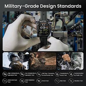 KOSPET smartwatch TANK M4C, heart rate, 1.96 AMOLED, GPS, 5 ATM & IP69K, με φακό, μαύρο KOS-TANKM4C-BK