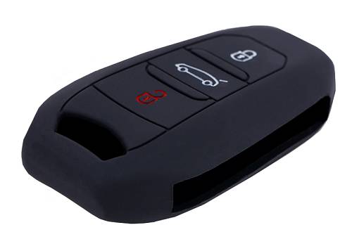 Θήκη κλειδιού για αυτοκίνητα Peugeot 1002-04, εύκαμπτη, μαύρη 1002-04