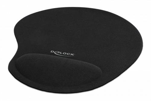 DELOCK mousepad 12040 με gel στήριγμα καρπού, 230 x 202mm, μαύρο 12040
