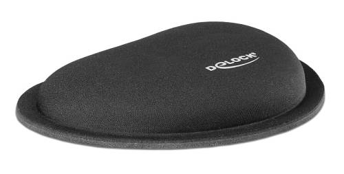 DELOCK στήριγμα καρπού για ποντίκι 12602, 25x115x165mm, μαύρο 12602