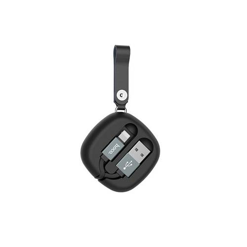 Hoco - U33 Retractable Data Cable Lightning Black
