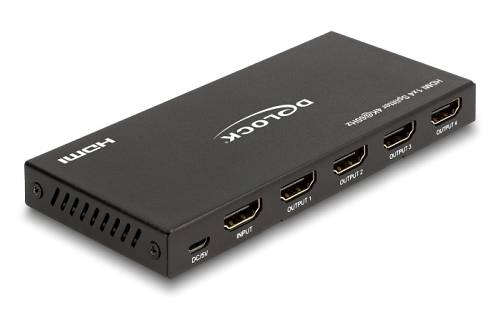 DELOCK HDMI splitter 18652 με downscaler πλήκτρο, 4 σε 1, 4K/60Hz, μαύρο 18652