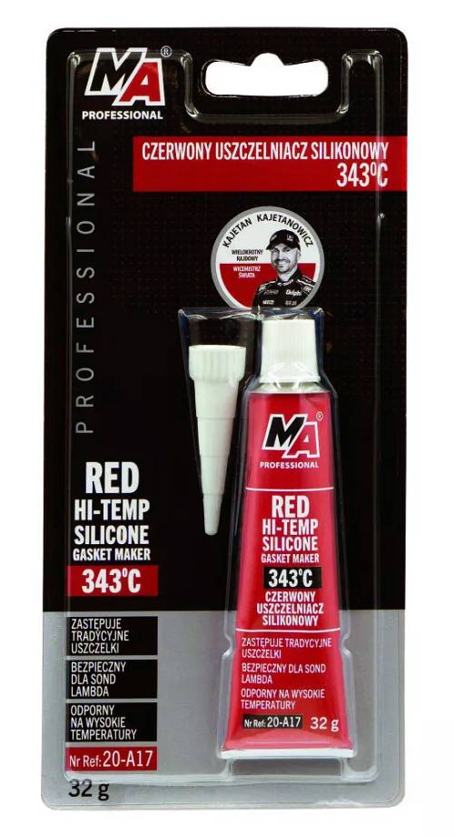 MA PROFESSIONAL κόκκινη φλαντζόκολλα σιλικόνης 20-A17, υψηλής θερμοκρασίας έως 343 °C, 32g 20-A17