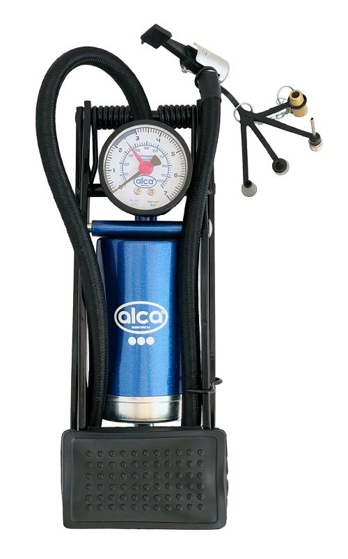 ALCA τρόμπα ποδιού 201200 με μανόμετρο, 100PSI, μπλε 201200